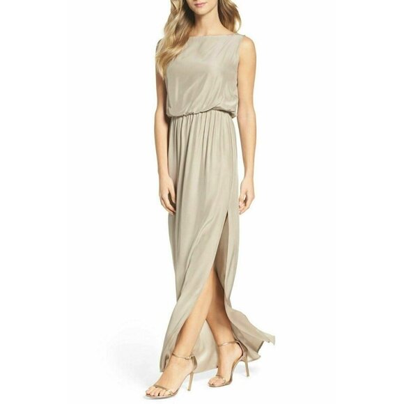 NATALIE DEAYALA Drape Back Silk Column Gown XXL - Picture 4 of 10